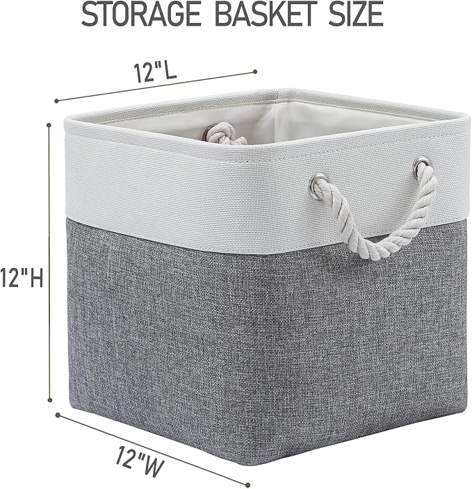 12 x 12 Inch Cube Storage Bins, 6 Pack Large Collapsible Fabric Storage Bin