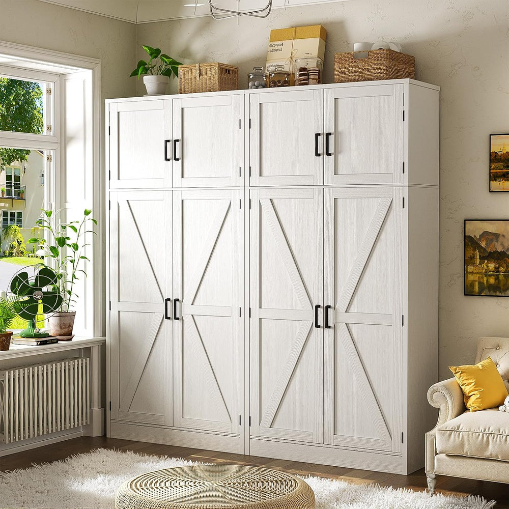 Unikito 71” Tall Kitchen Pantry Cabinet with Adjustable Shelves, 2 Pack
