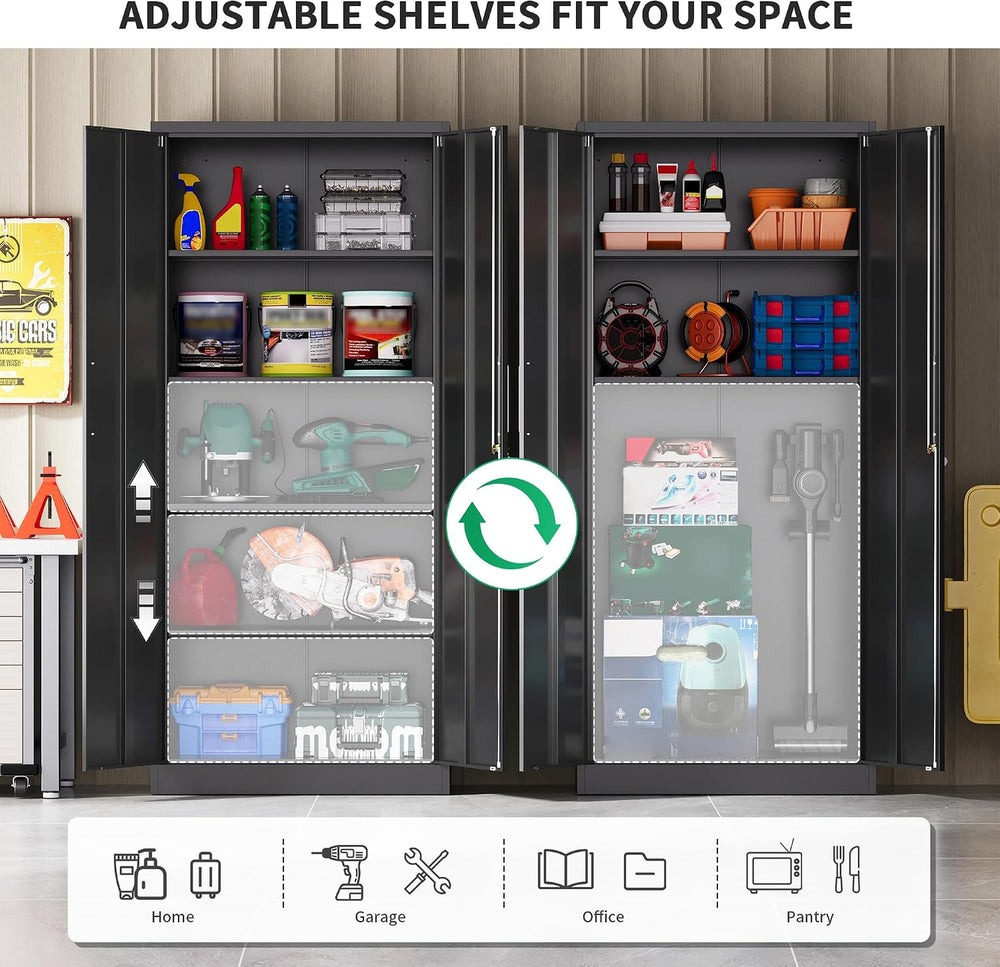 Metal Garage Storage Cabinet, Durable Metal Storage Solution