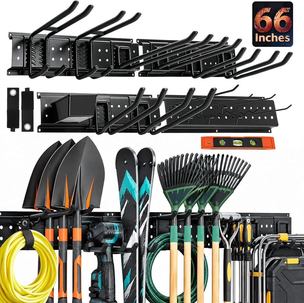 66" Garage Tool Organizer Wall Mount,Heavy Duty Adjustable Rack