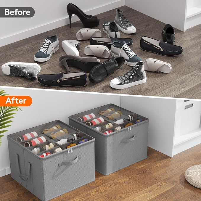 Lifewit Shoe Storage Organizer for Closet Fits 12-16 Pairs, Fabric Large Shoe...