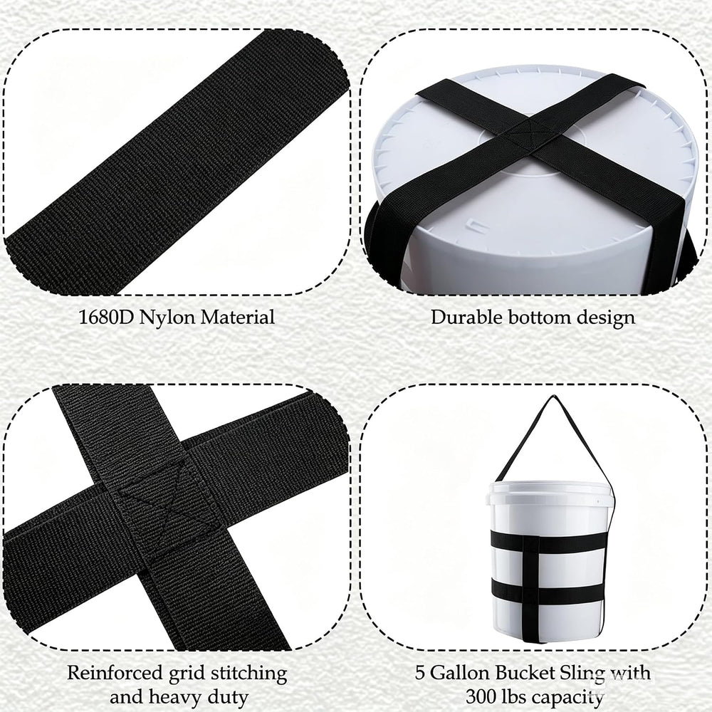 8Pcs Bucket Sling for 5 Gallon Bucket,1.6 Inch Wide Handling Sling Heavy 1680...