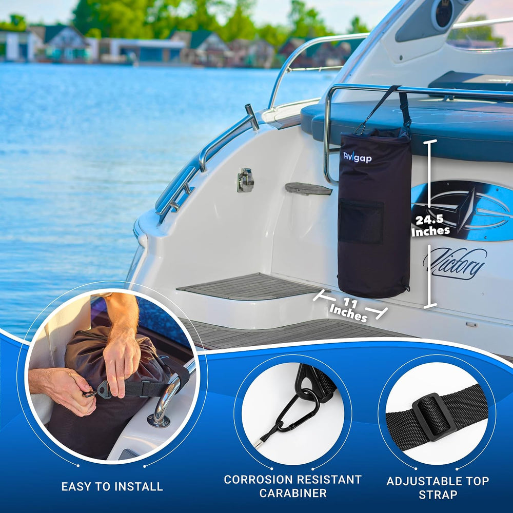 Avigap Boat Trash Can, 100% Odor & Leak-Free, Fits 10–13 Gal Bags, Reusable