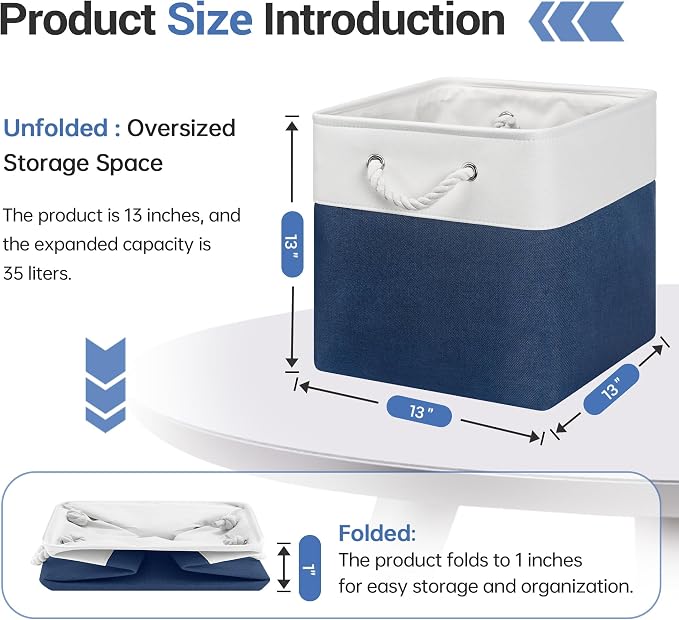 13x13 Inch Cube Storage Bins (6 Pack)