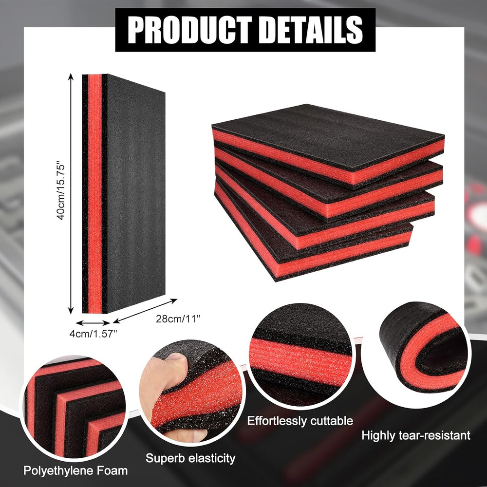 4 Pcs Tool Box Foam Organizer 15.75x11x1.57 Inch Toolbox Foam Inserts Sheets ...