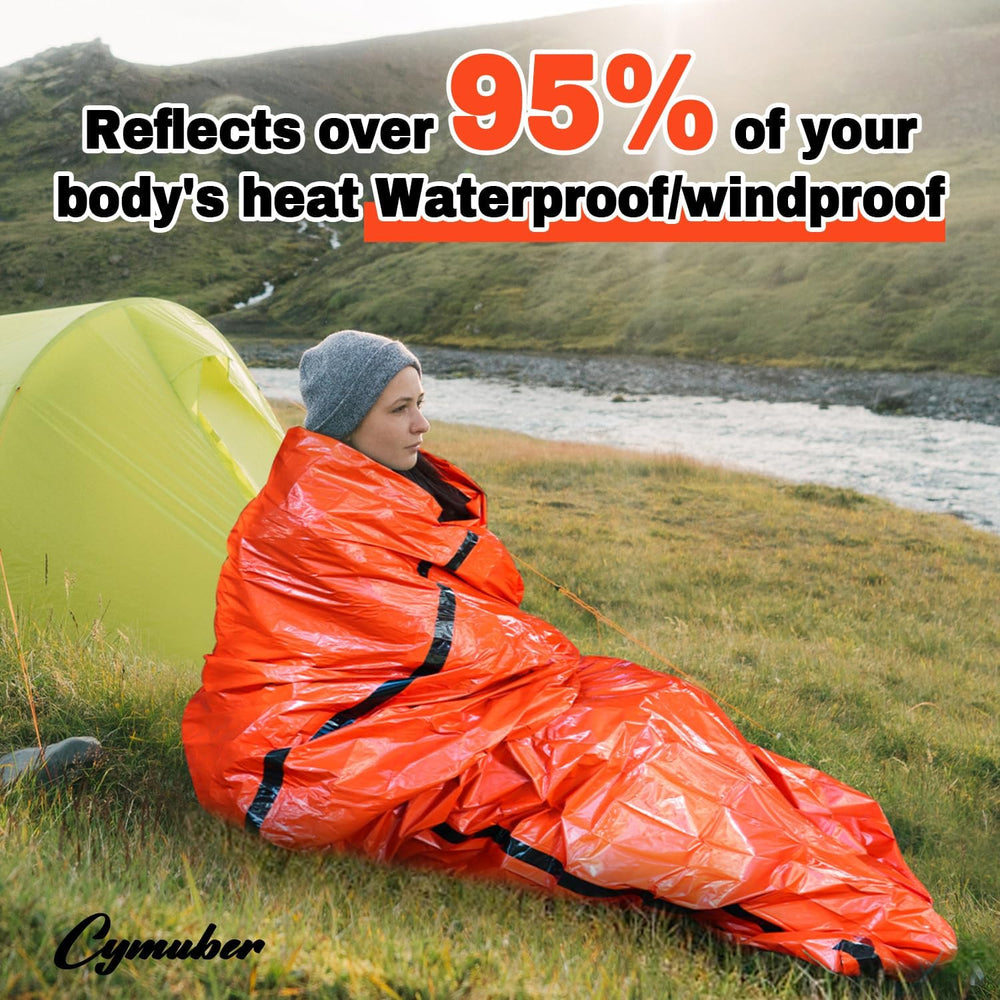 Emergency Sleeping Bag Survival Bag, Cymuber Portable Waterproof Thermal Bivy...