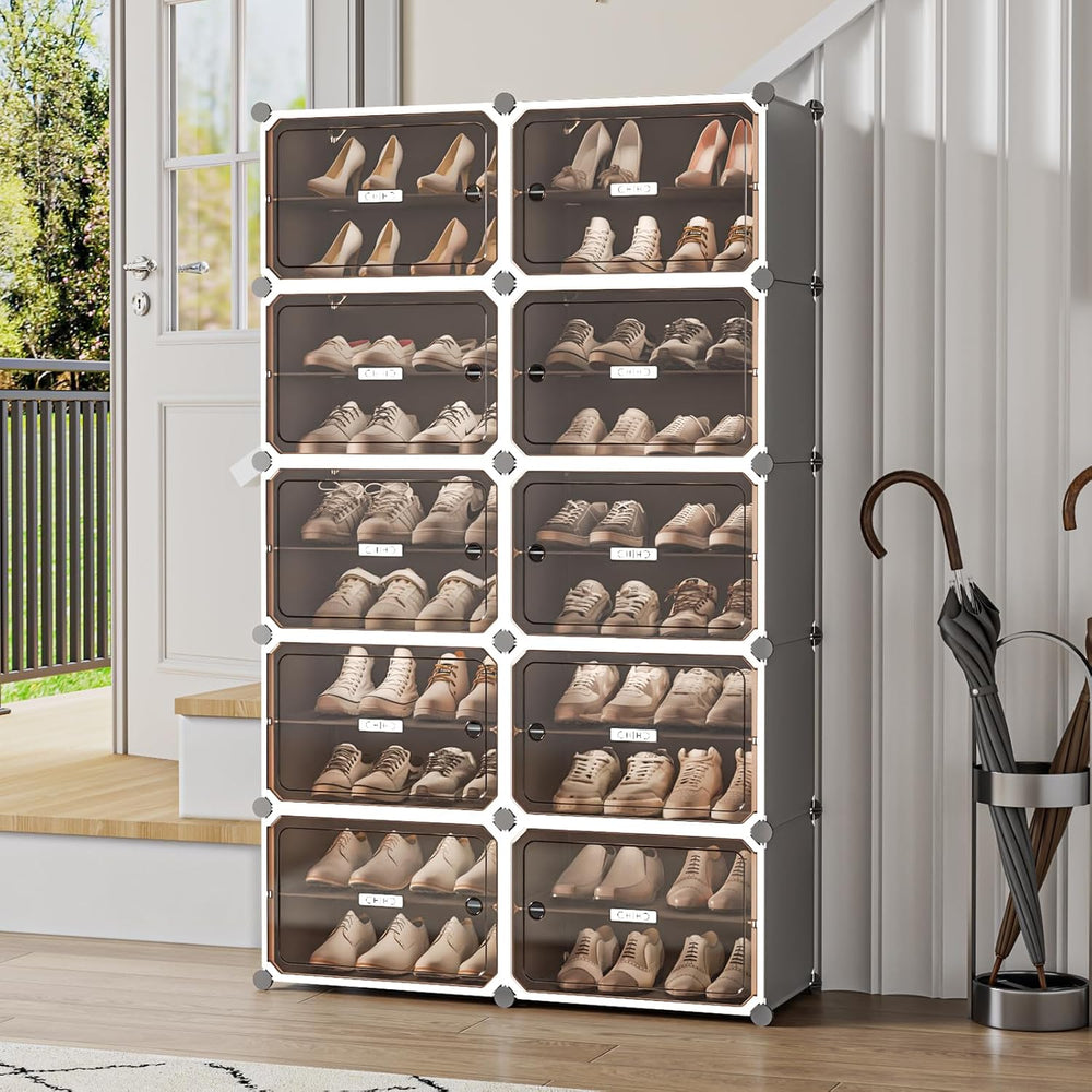 MAGINELS Shoe Rack,Expandable Shoe Cabinet Easy to Assemble. Shoe Storage wit...