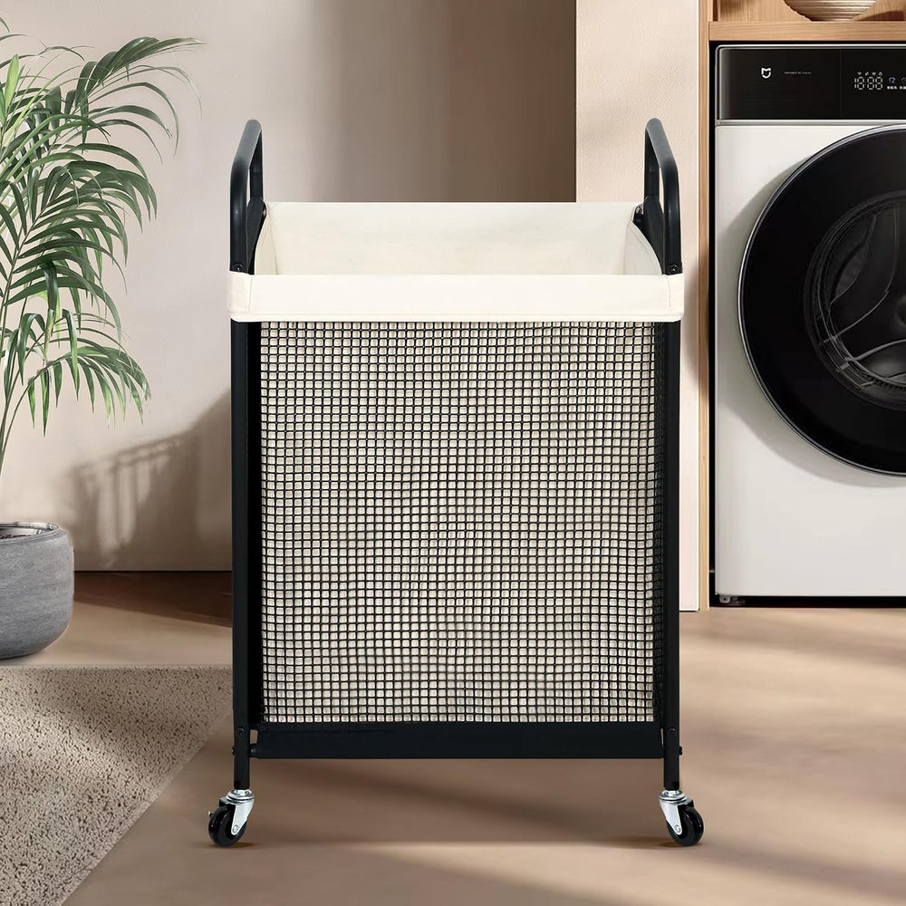 STO STO Laundry Hamper, 90L Rolling Laundry Sorter Cart with Removable and Wa...