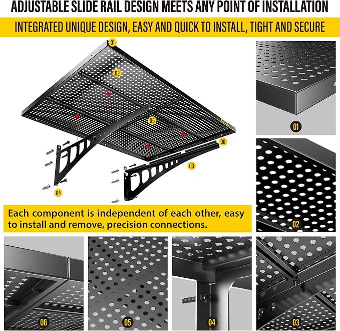 2-Pack 2x3ft Adjustable Garage Wall Shelving 560lbs Load Capacity Heavy Duty