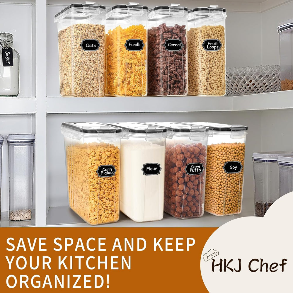 Cereal Containers Storage Set (4L / 135.2oz), 8PCS Airtight Food Storage Cont...