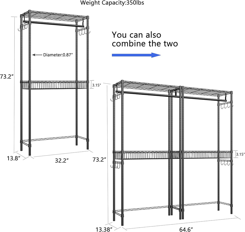 Xiofio Washer and Dryer Storage Shelf,Clothes Drying Rack,2 Tier Adjustable H...