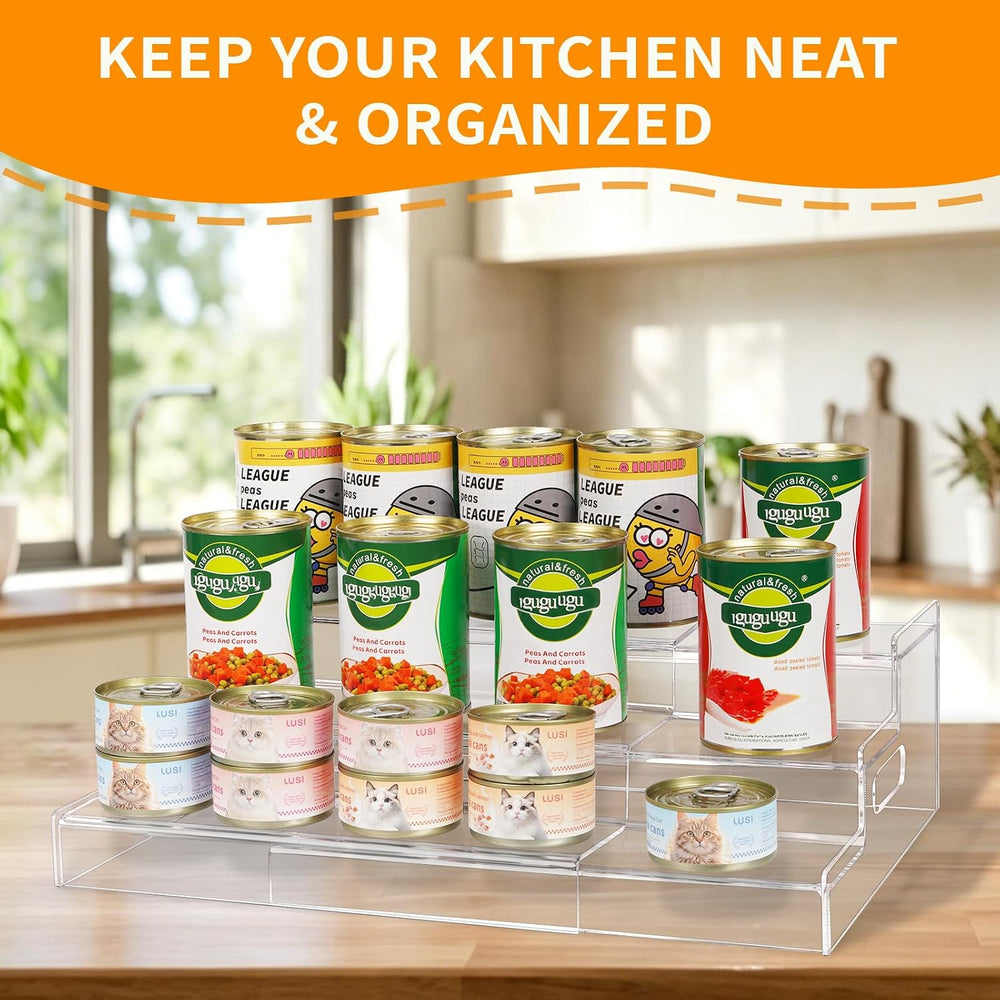 Expandable Can Rack Organizer, 3 Tier Acrylic Can Food Storage for Pantry