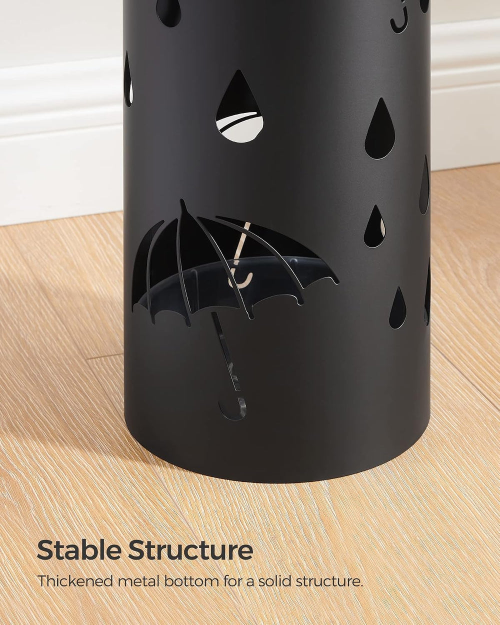 SONGMICS Umbrella Stand, Steel Round Holder Rack, 6.7 x 6.7 x 16.1 Inches