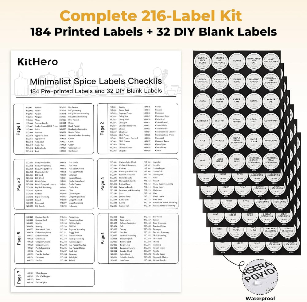 4-Tier Acrylic Spice Rack Organizer with 24 Glass Spice Jars and Wooden Lids,...