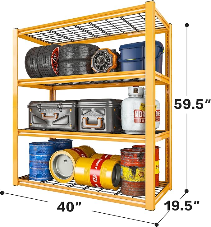 REIBII 40" W Garage Shelving 2240 LBS Storage Shelves Adjustable Heavy Duty
