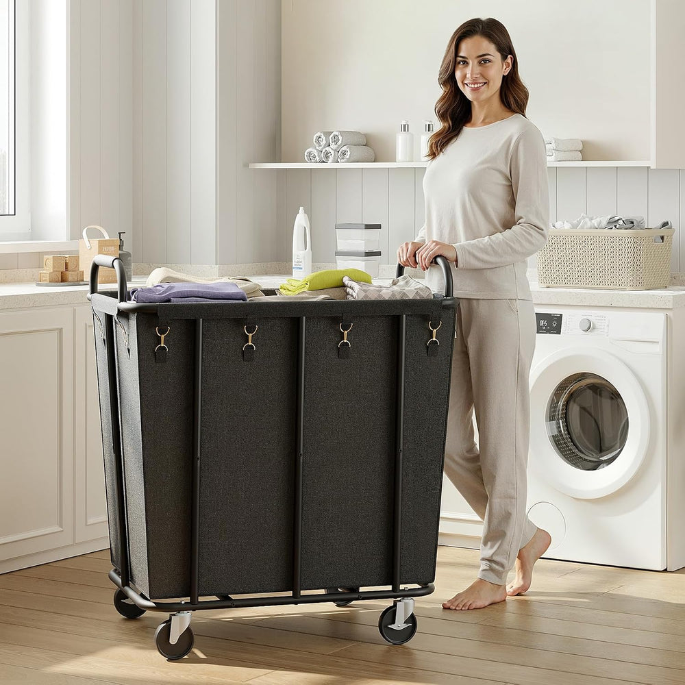 HOOBRO 106 Gal (400 L) Laundry Hamper with Lockable Wheels, Heavy Duty Rollin...