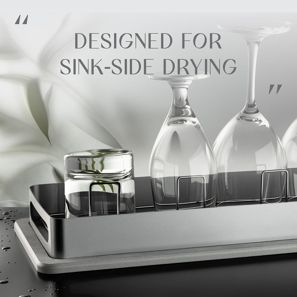 SUS304 Stainless Steel Cup Drying Rack with Diatomite Tray