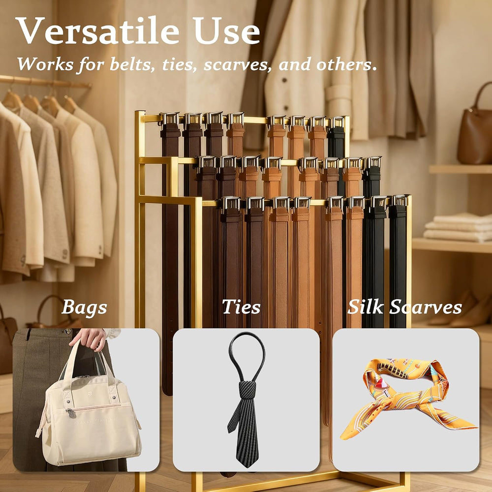 Belt Display Rack, Metal Belt Hanger, Tie Scarf Holder Storage Organizer