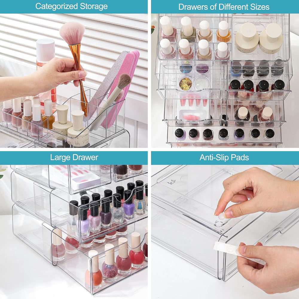 Vtopmart 5 Tier Clear Makeup Organizer with 6 Drawers