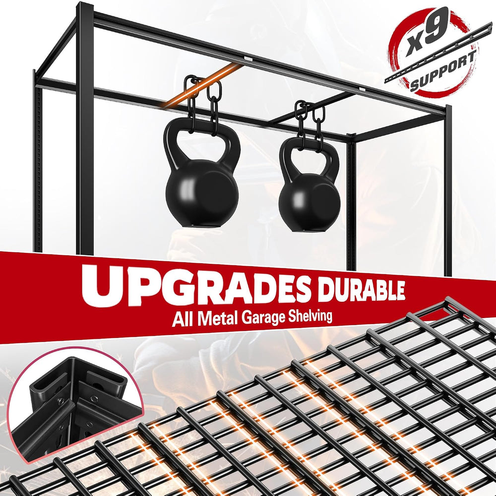 REIBII 60" W Heavy Duty Garage Shelving,6 Tier Metal Shelving Units