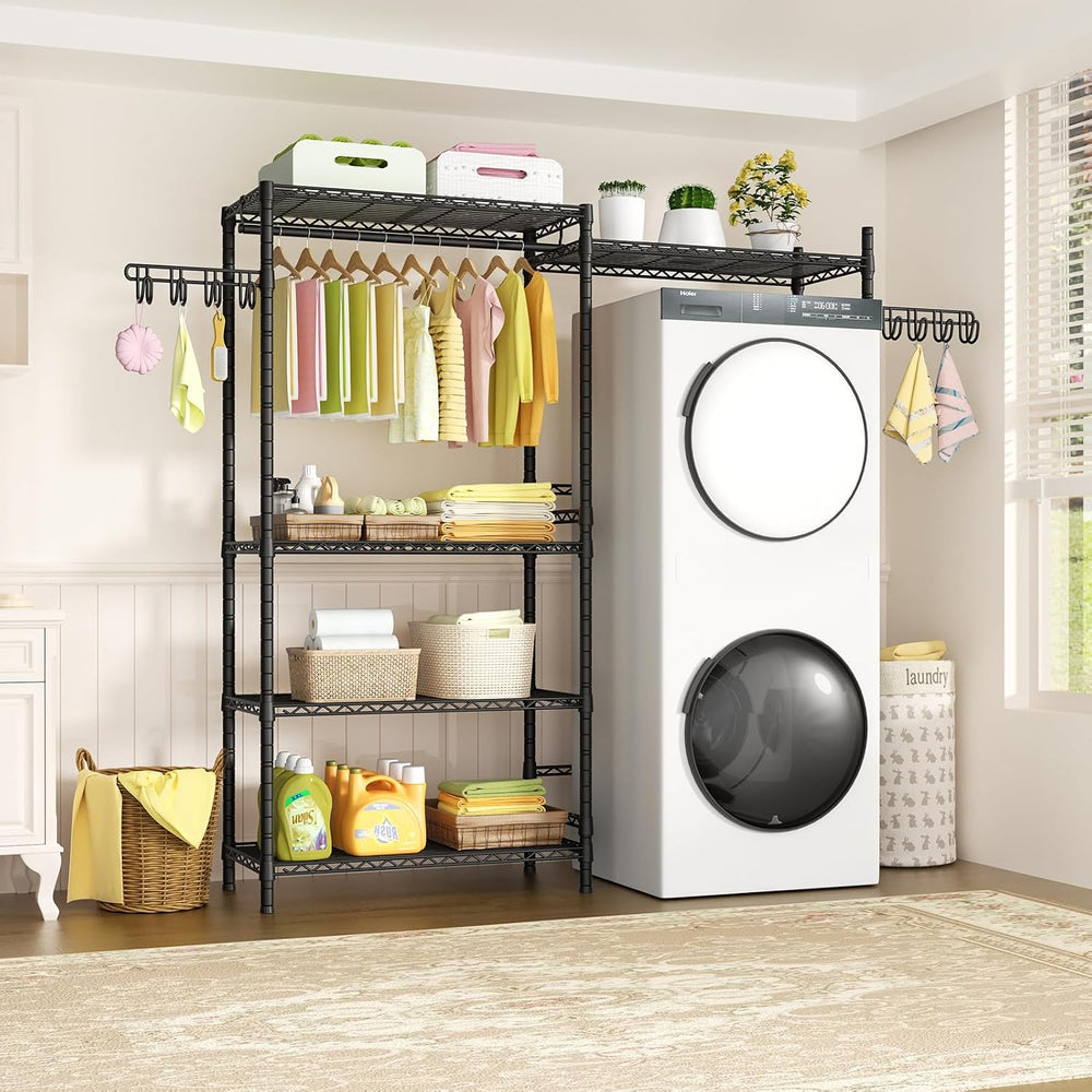 Ulif 65.3"W x 13.4"D x 77.5"H Clothes Drying Rack Over Washer ...
