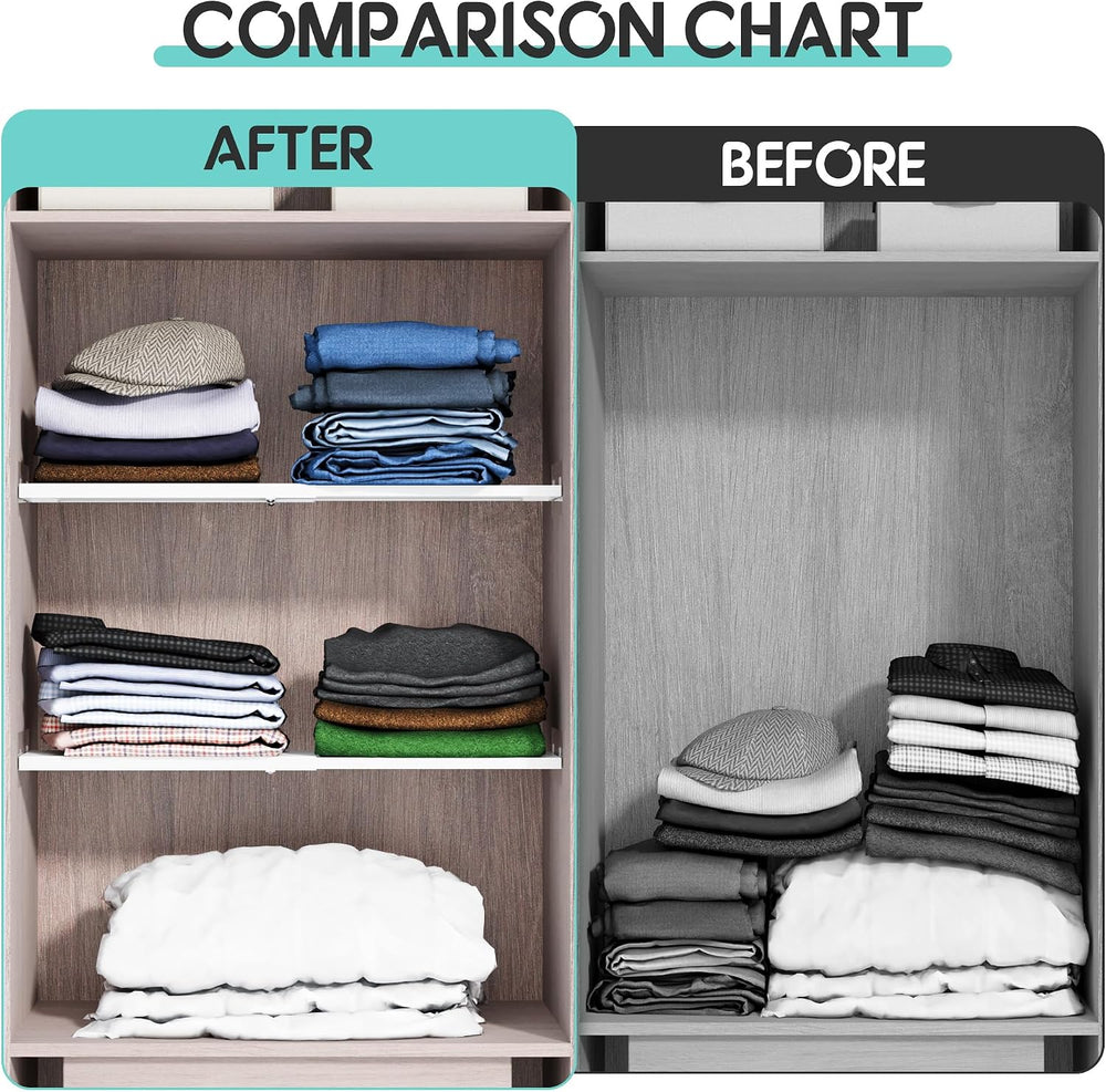 2Pcs Adjustable Closet Shelves Organizer, 17"~31.5''L x 7.87'...