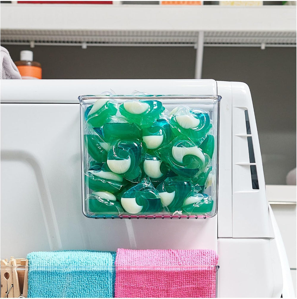 iDesign Magnetic Small Clear Plastic Organizer Bins, 4-Pack