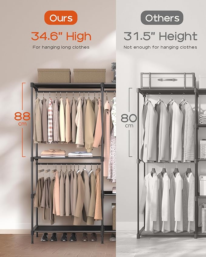 Clothes Rack, Portable Closet, 54.3 Inch Large Capacity Wardrobe Closet