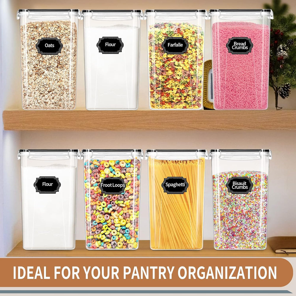 4pcs Large Tall Airtight Food Storage Containers with Lids - 6.5L / 5.9qt