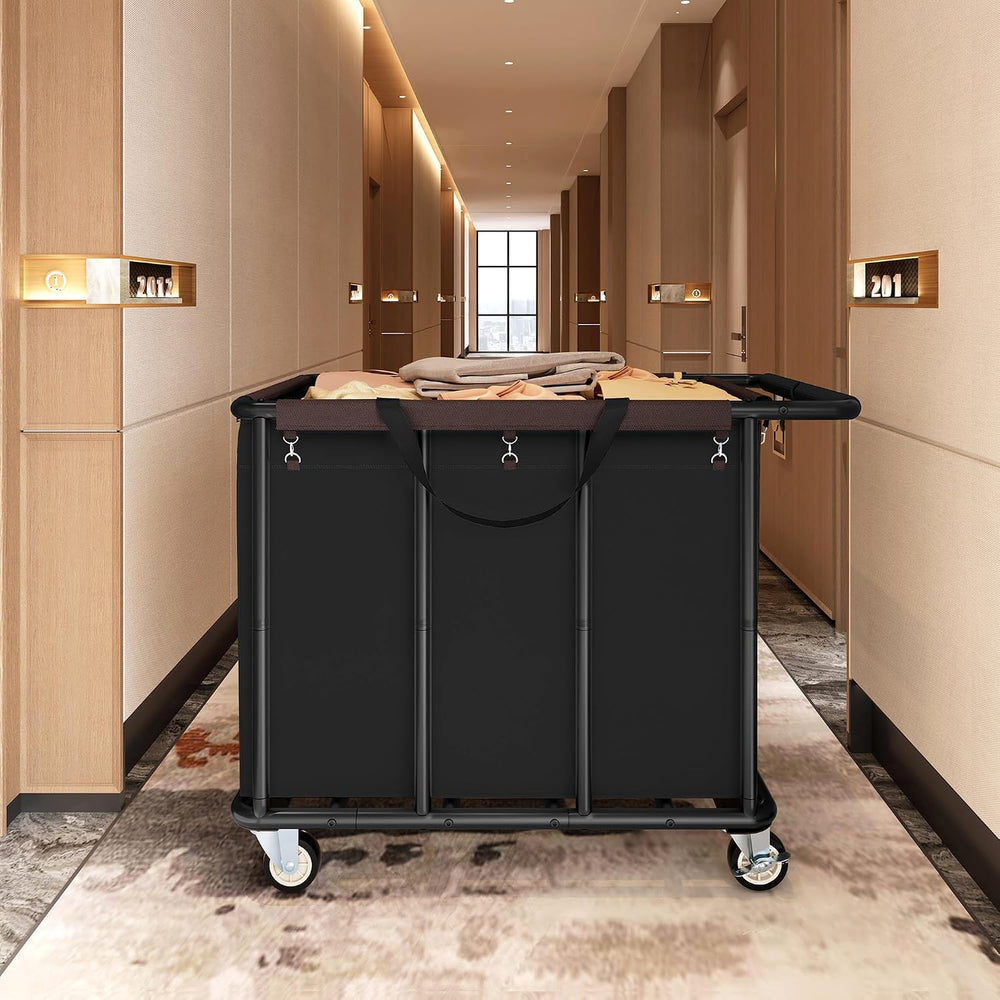 FAVOOSTY 470L Heavy Duty Commercial Laundry Cart with Wheels,Industrial Rolli...