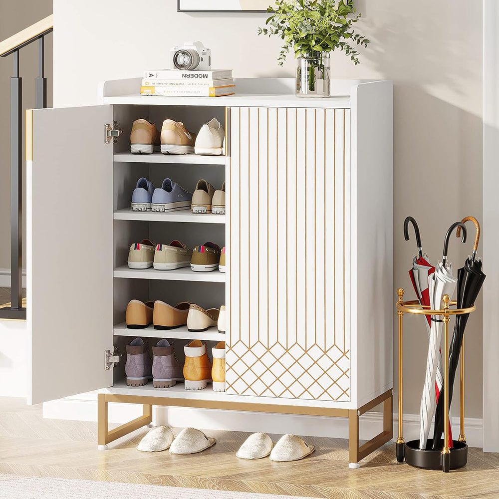 Tribesigns Shoe Cabinet with Doors, 5 Tiers Shoe Storage Cabinet for Entryway...