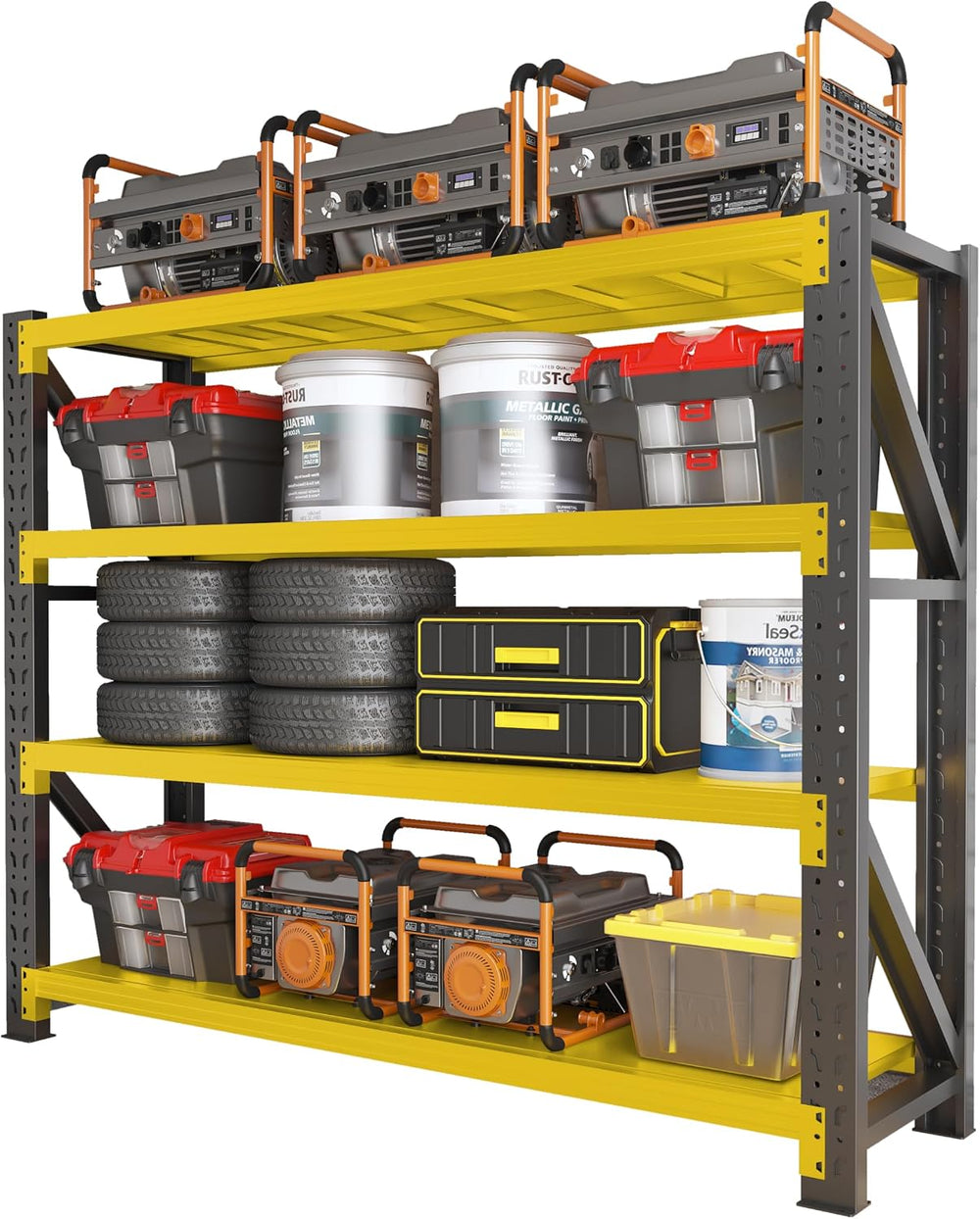 60"W x 20"D x 79"H Storage Shelves, 5000LBS Heavy Duty Metal S...