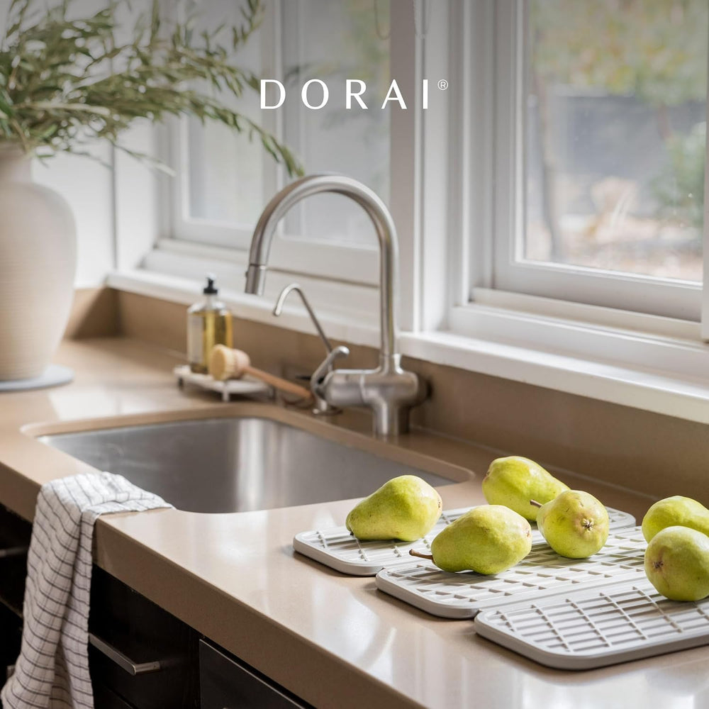 Dorai Home Dish Pad - Collapsable Stone Dish Drying Mat with Diatomaceous Ear...