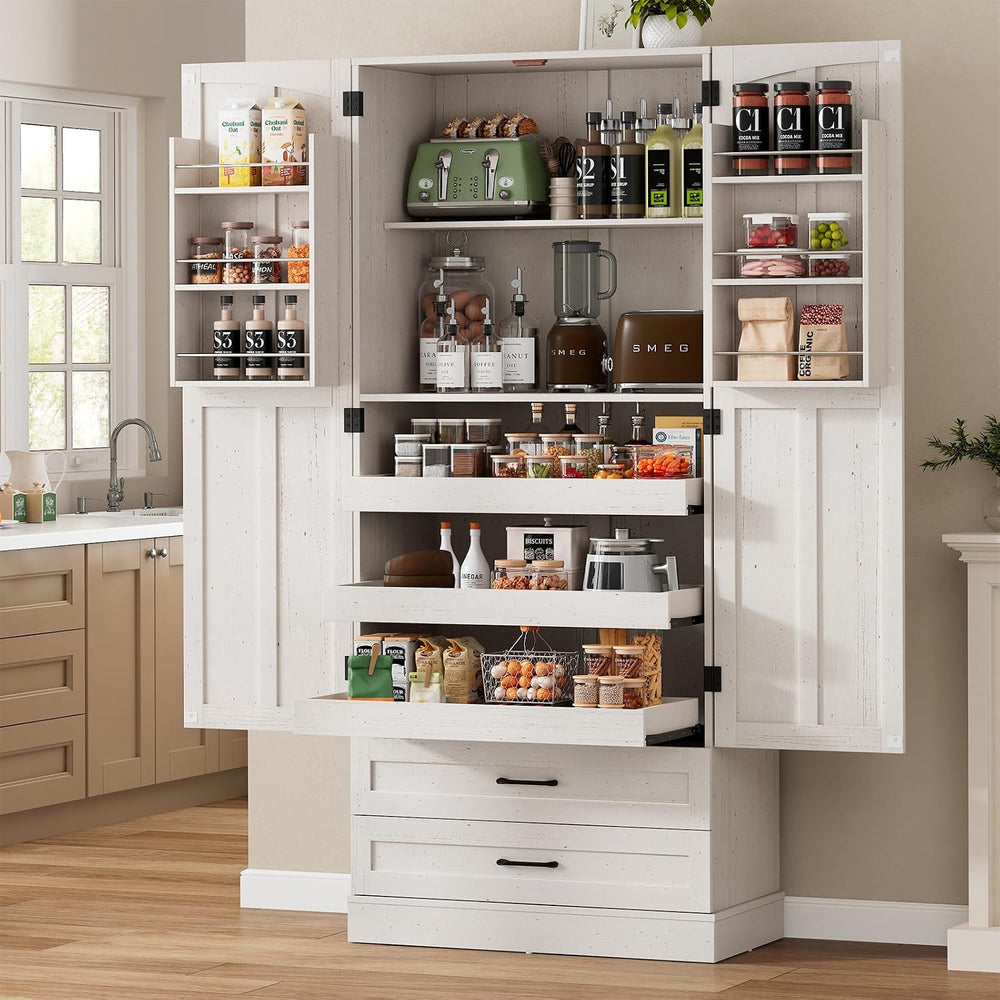 71" Tall Kitchen Pantry Cabinet, Freestanding Storage Cabinet with Drawers