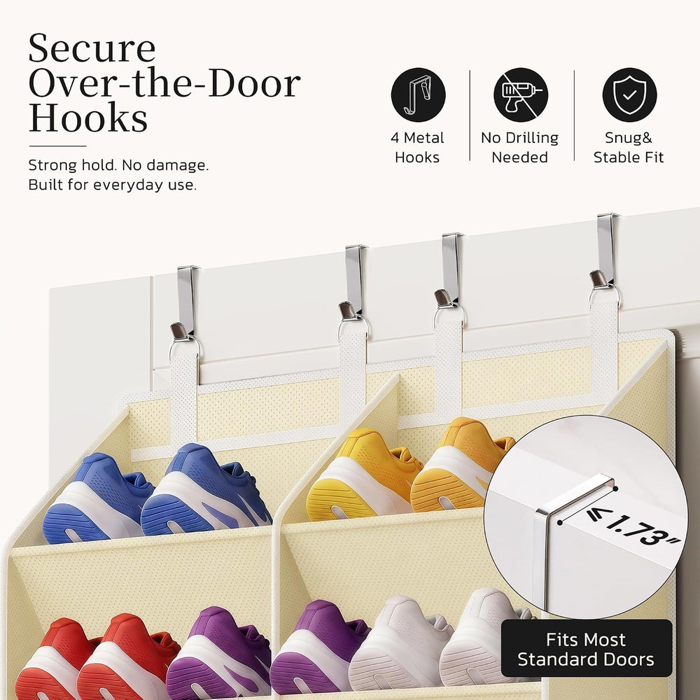 Over the Door Shoe Organizer, 20-30 Pairs Heavy-Duty Hanging Shoe Storage wit...