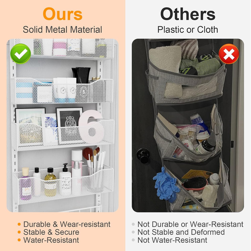 Over the Door Organizer, 2 in 1 Metal Hanging Closet Organizer & Hat Rack...