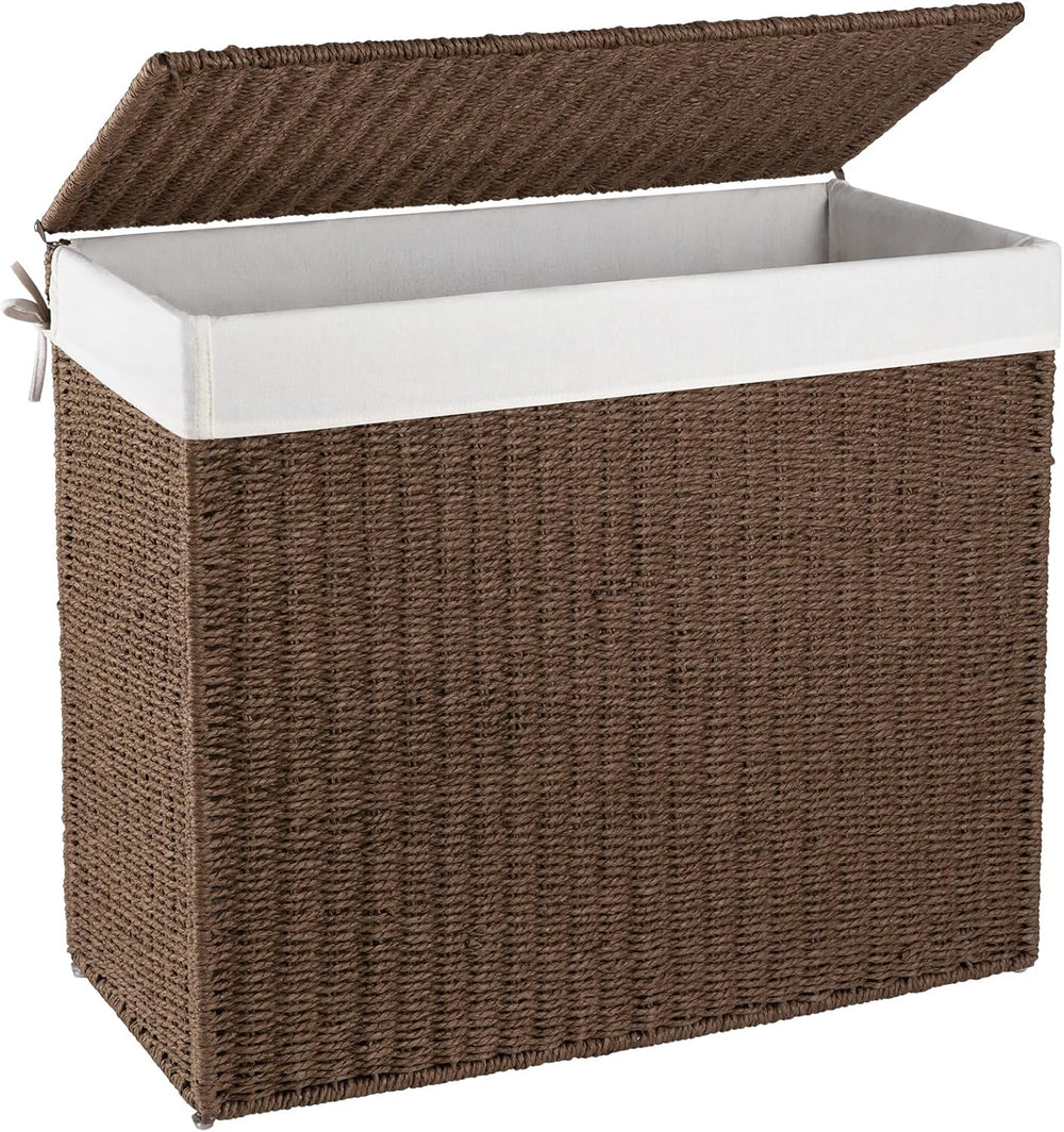 OIAHOMY Laundry Hamper with Lid, 140L(35.7 Gal) Large Wicker Laundry Basket f...