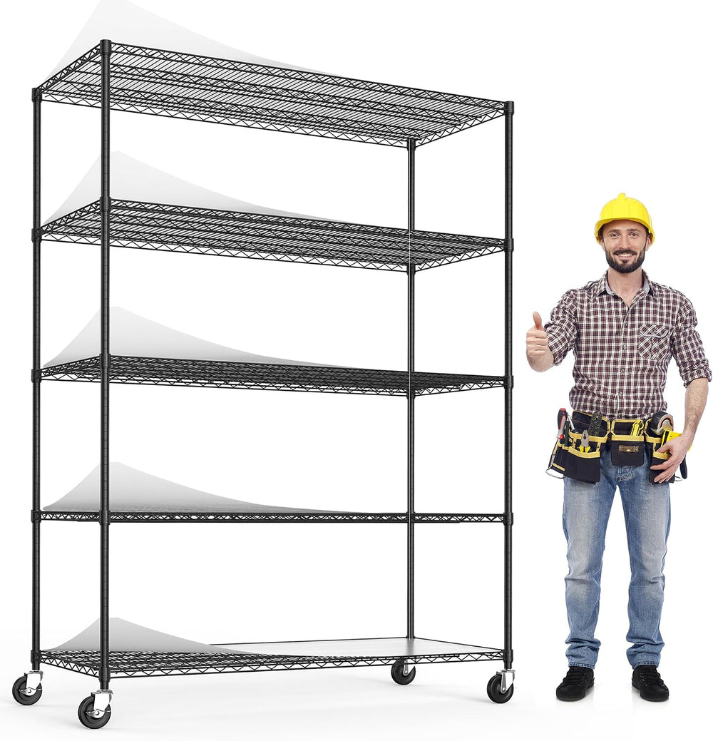 Dolonm 5 Tier Wire Shelving Unit, 7500 LBS NSF Storage Shelf, 24"D x 60&...