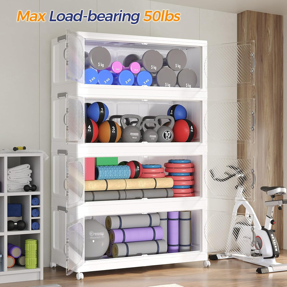 200Gal/800QT 5-Tiers Extra Large Stackable Storage Bins with Lid, Collapsible...