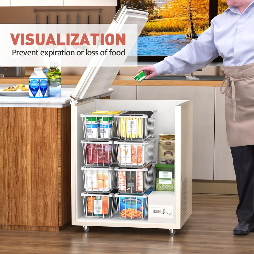 Goovilla Freezer Organizer Bins for 5-7 Cu.FT Chest Freezer,8 Pack White