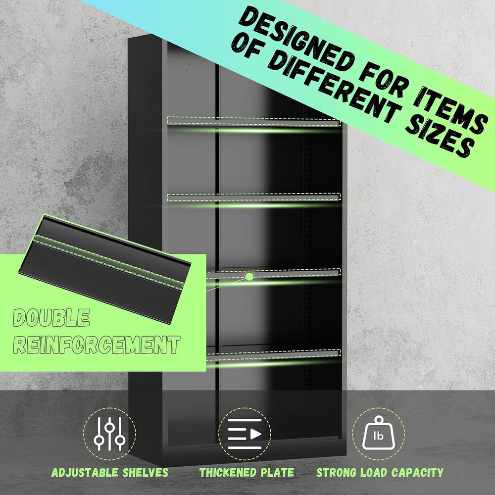 72" Metal Garage Storage Cabinet - 900lbs Heavy Duty Steel Cabinet with ...