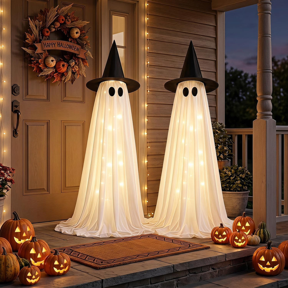 Halloween Decorations 2 PCS Lighted Ghost, 63" for Indoor Outdoor Party