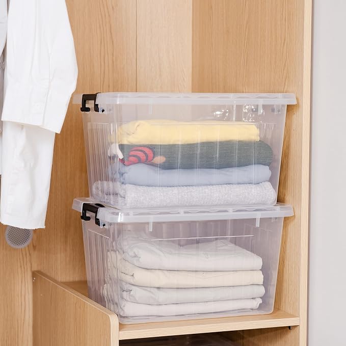 Citylife 22 QT Clear Plastic Storage Bins (6-Pack)
