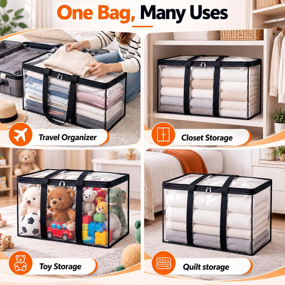 Extra Large Storage Bags with Zipper,Clear