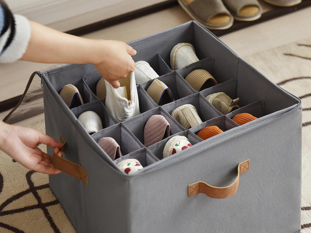 StorageWorks Shoe Organizer for Closet, Shoe Cubby Storage Containers with Ha...