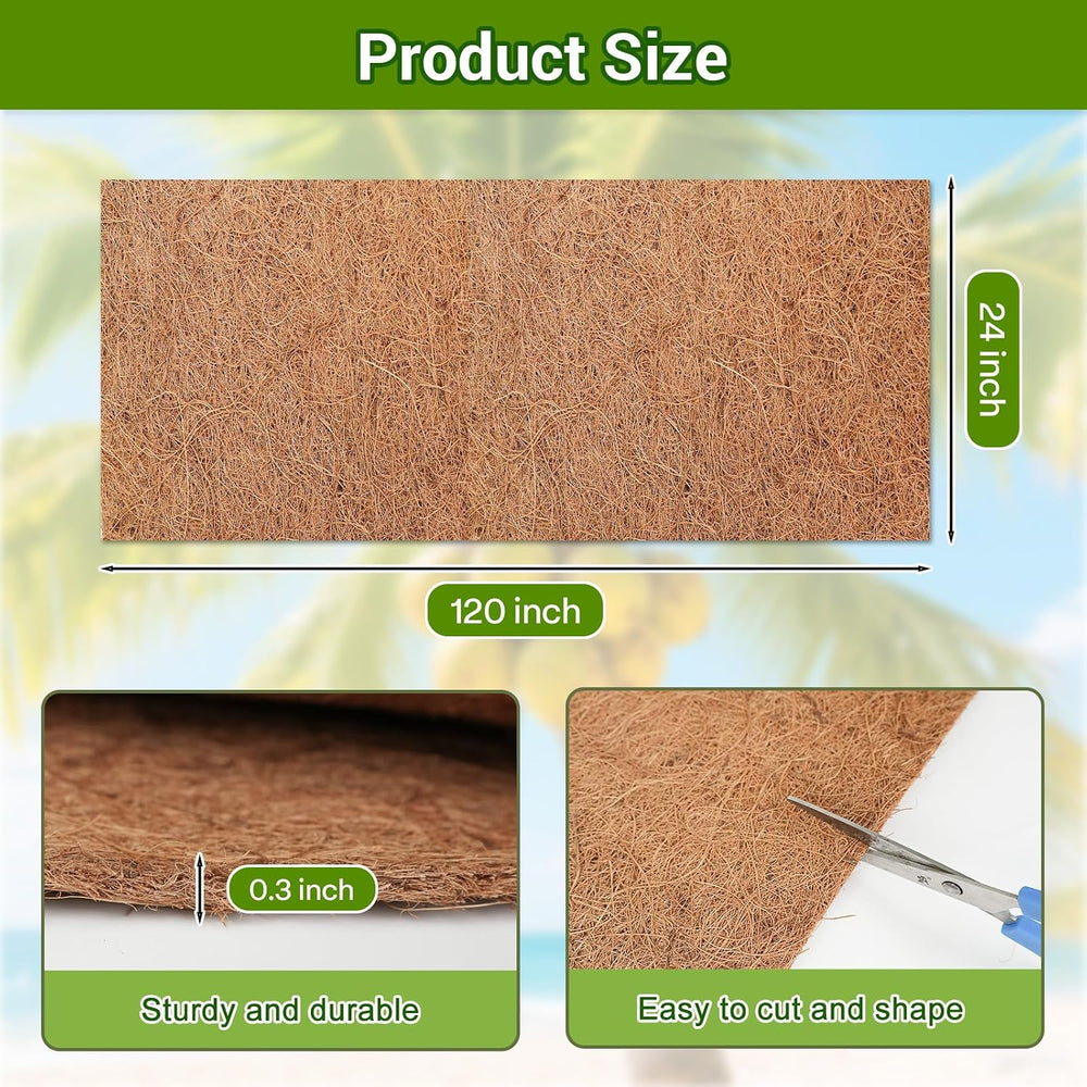 Coco Liner Roll 24x120 Inch, Natural Coconut Liners for Planter Flower Basket...