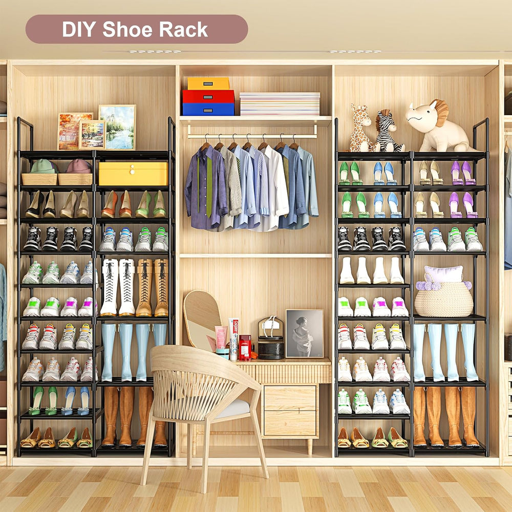 Kottwca 4 Row 10 Tier Large Shoe Rack Organizer for Closet Entryway, 72-80 Pa...