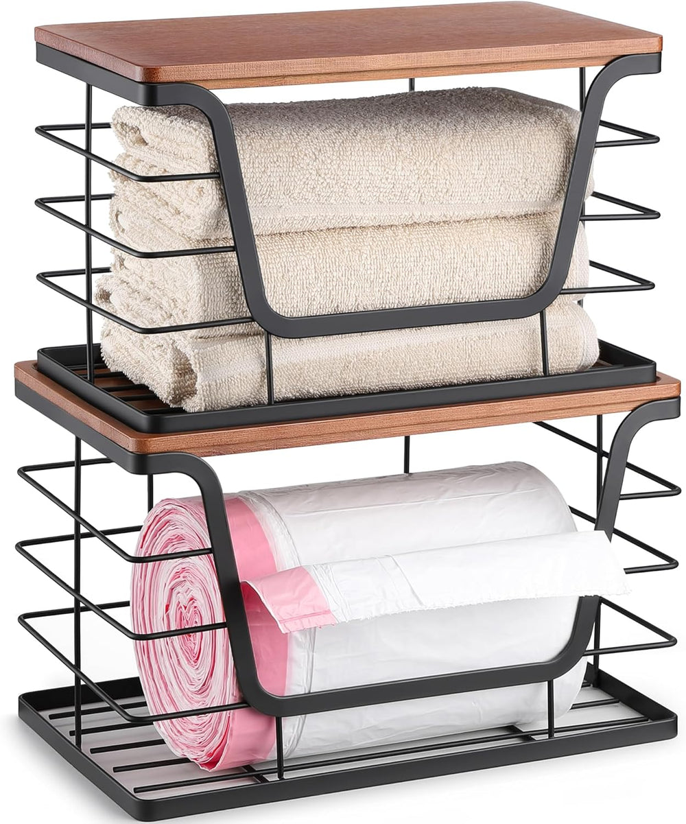 2 Pack Stackable Storage Bins with Lids, Stainless Steel Extra Large Trash Ba...