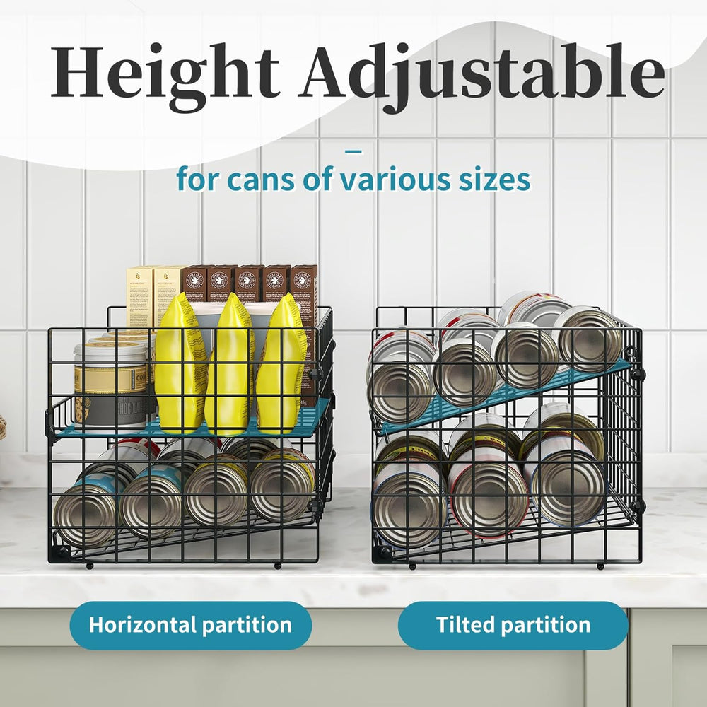 3-Pack Stackable Can Rack Organizer, Adjustable Can Holder for Pantry