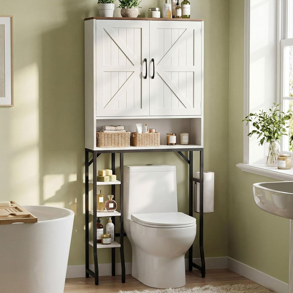 Over The Toilet Storage Cabinet,31" W Bathroom Organizer, White